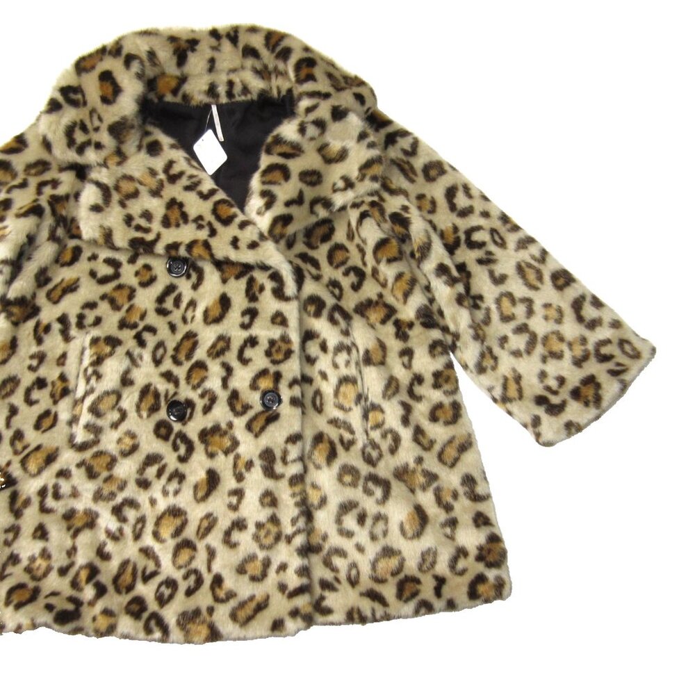 NWT Free People Sienna Leopard Faux Fur Double-Breasted Short Peacoat Jacket XS - Picture 5 of 7